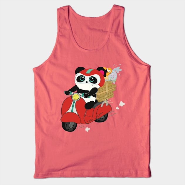 Panda motorcycle Tank Top by RedLineStore